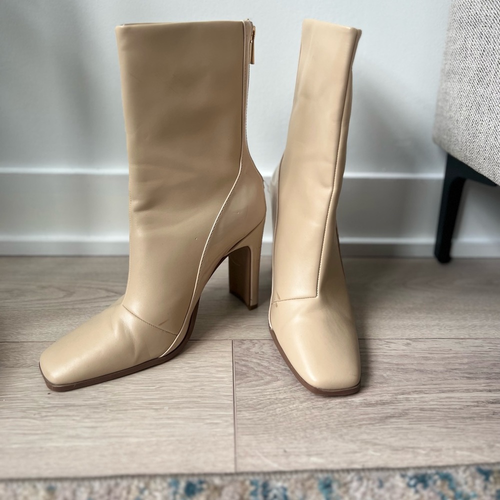 ASOS high heel boots - cream/tan color - like new - size: 7